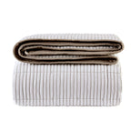 Dusklia - Albi Stripe Seersucker Bedspread - Natural/White
