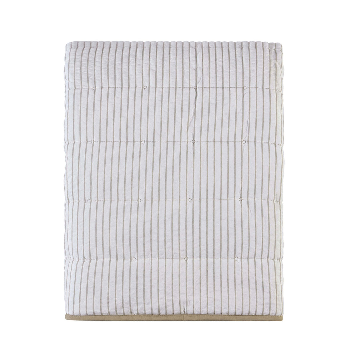 Dusklia - Albi Stripe Seersucker Bedspread - Natural/White