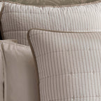 Dusklia - Albi Stripe Seersucker Cushion Cover - Natural/White