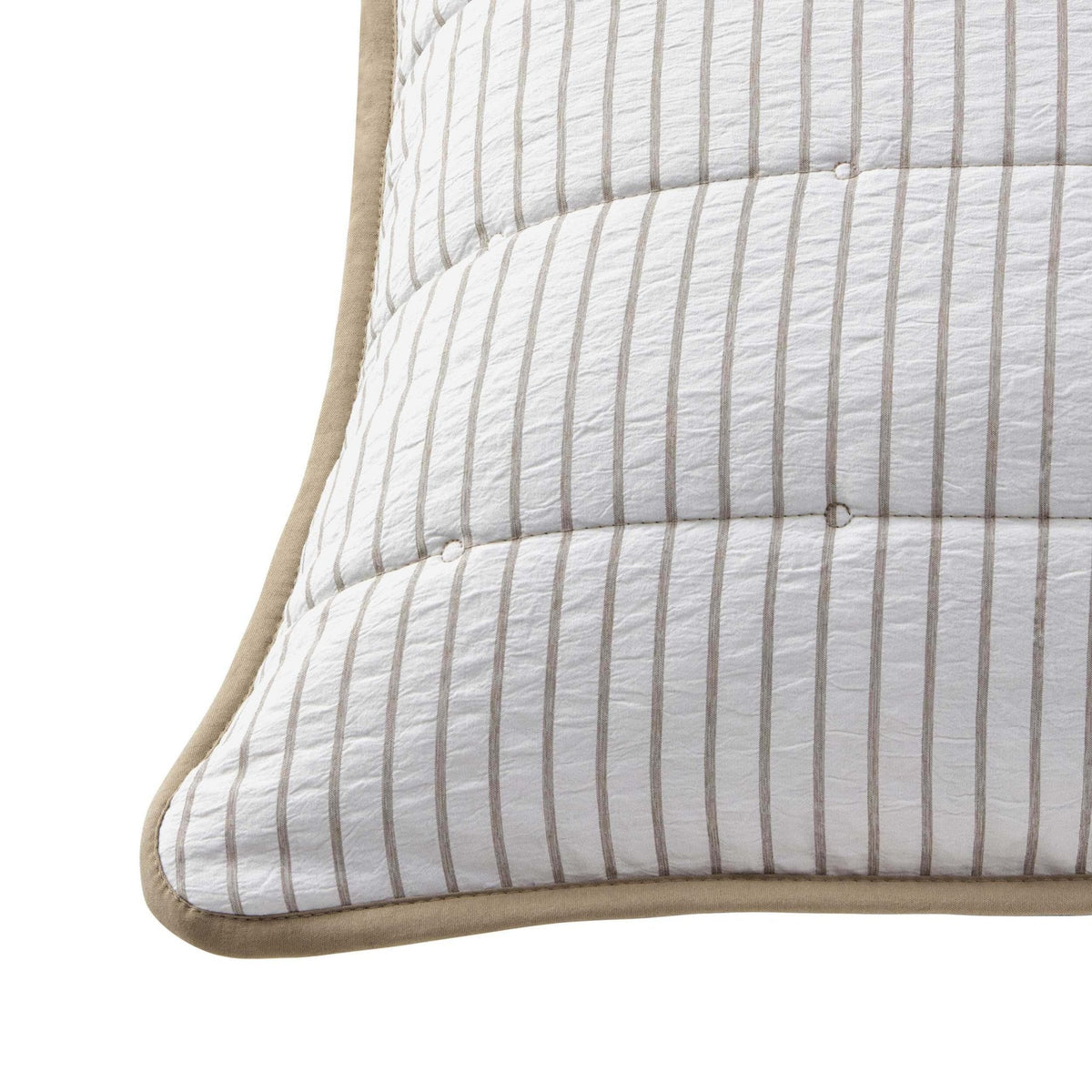 Dusklia - Albi Stripe Seersucker Cushion Cover - Natural/White