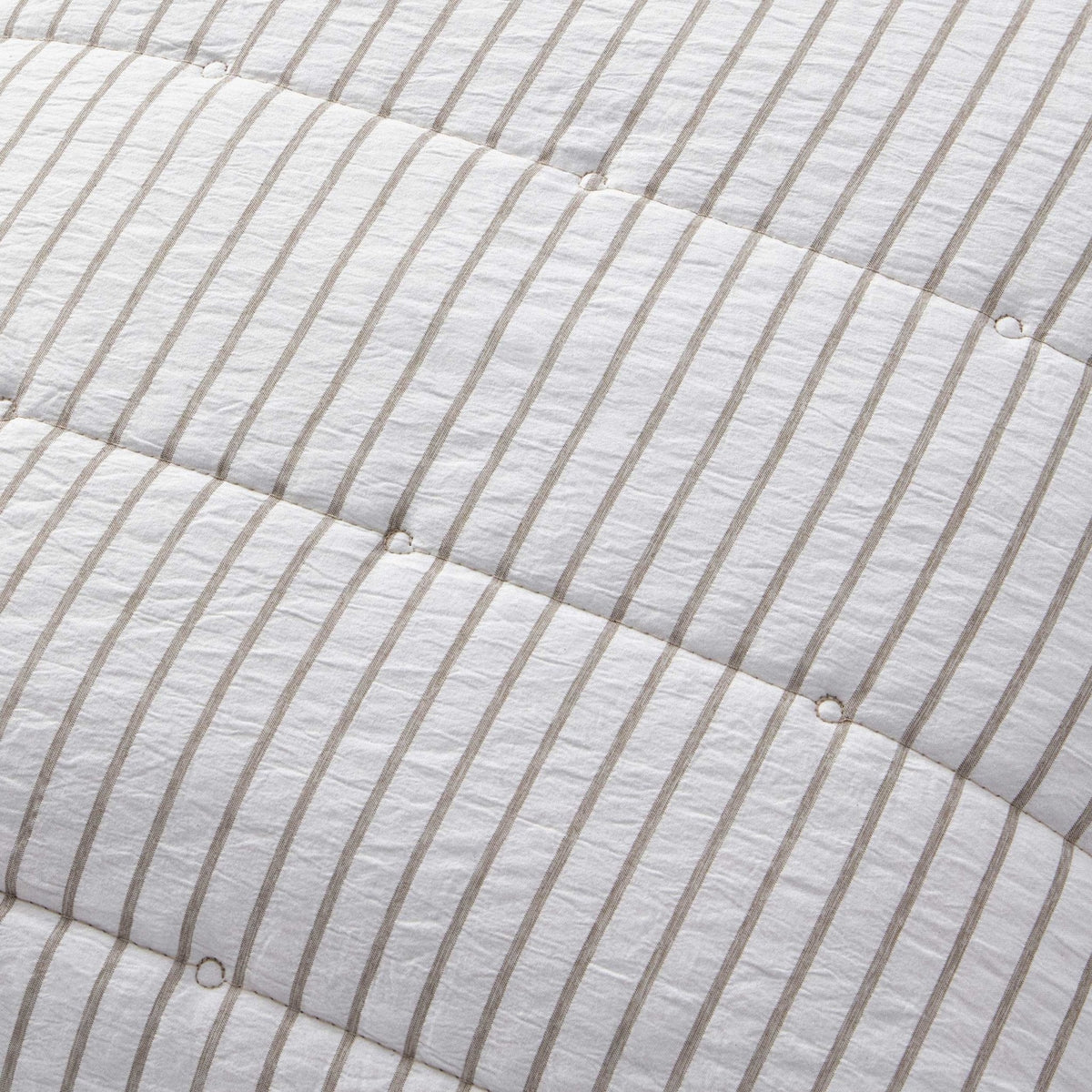 Dusklia - Albi Stripe Seersucker Cushion Cover - Natural/White