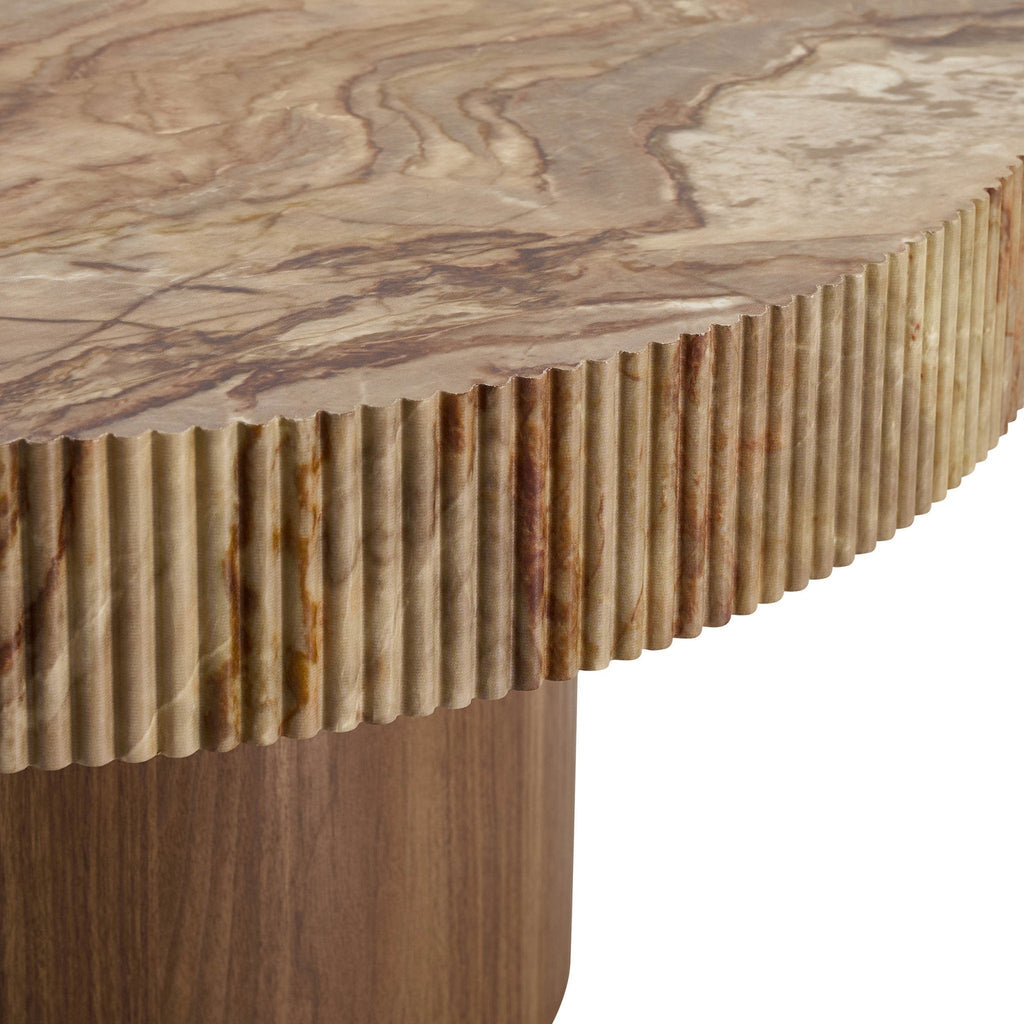 Dusklia - Aleyna Coffee Table - Medium Wood/ Marble Effect