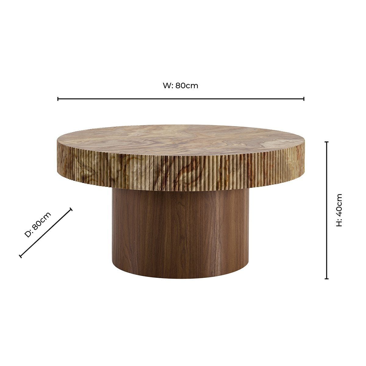 Dusklia - Aleyna Coffee Table - Medium Wood/ Marble Effect