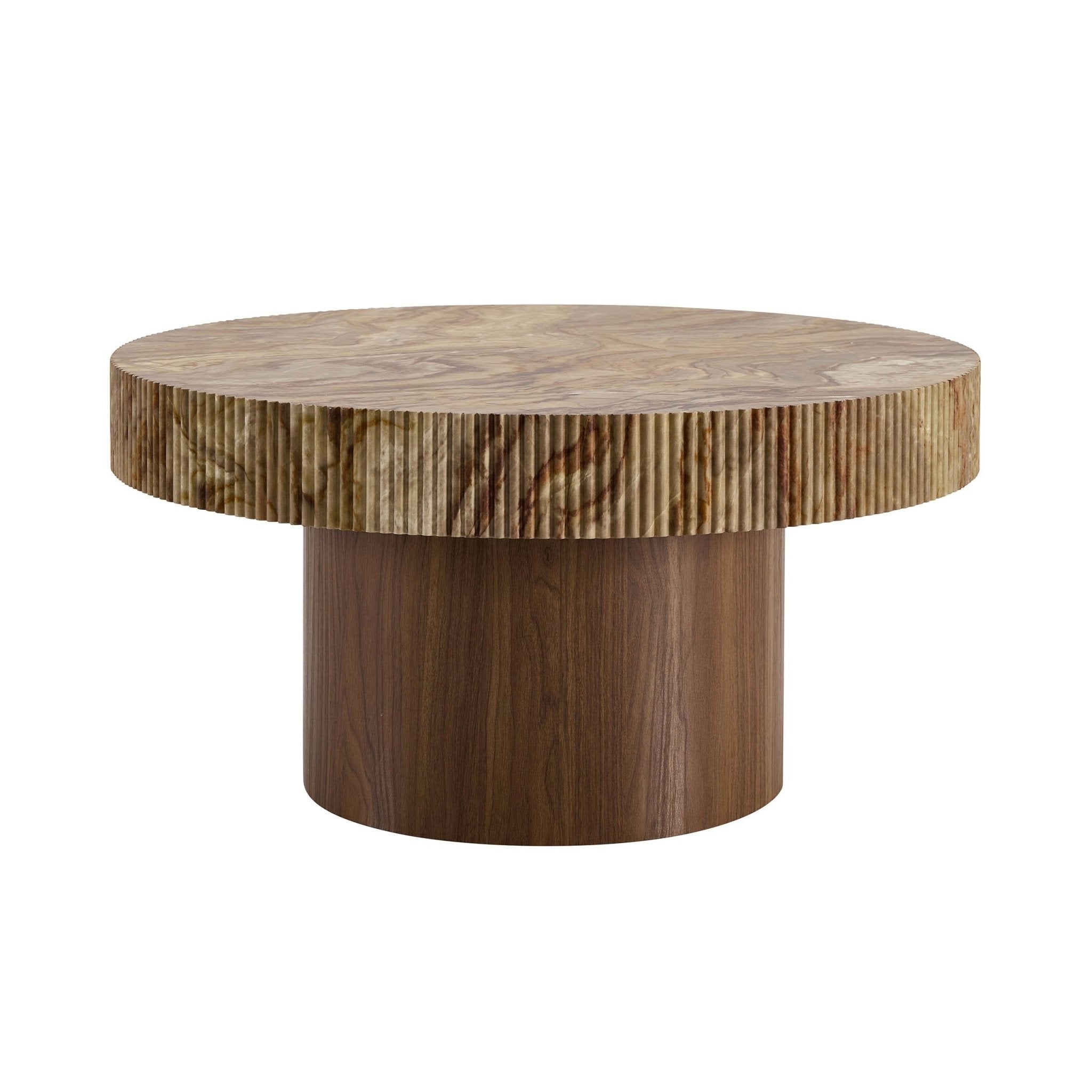 Dusklia - Aleyna Coffee Table - Medium Wood/ Marble Effect