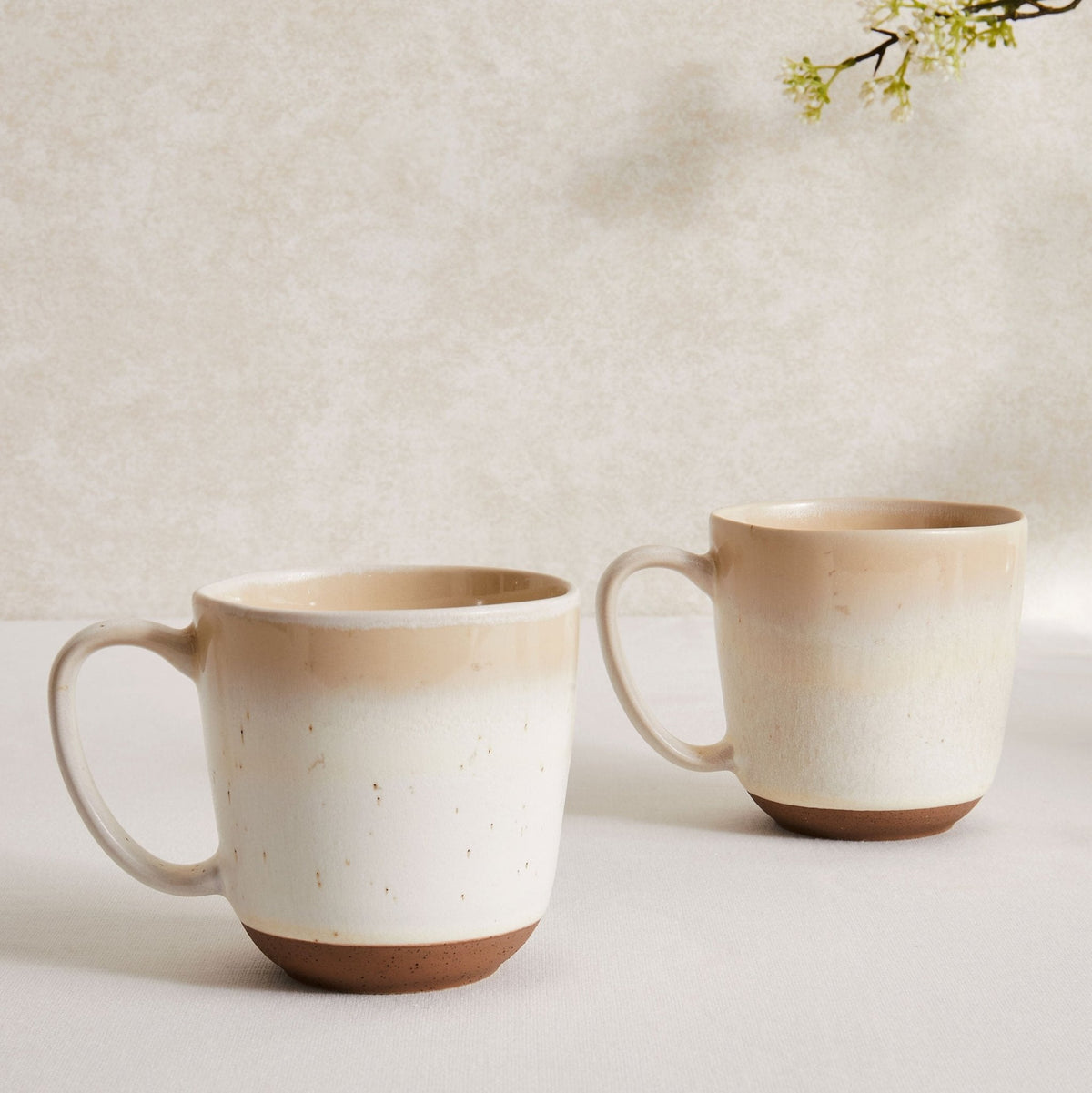 Dusklia - Alfredo Speckled Stoneware Set of 2 Mugs - Natural