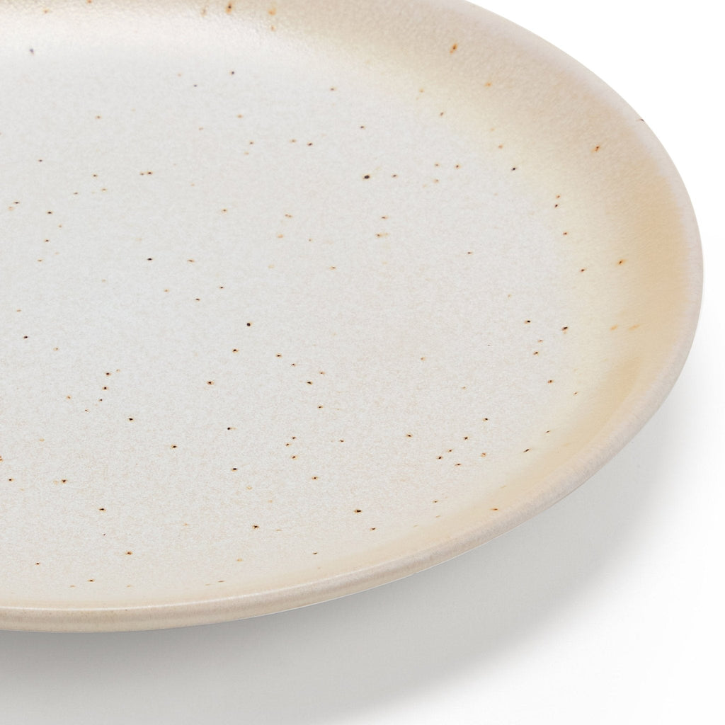 Dusklia - Alfredo Speckled Stoneware Set of 4 Dinner Plates - Natural