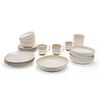 Dusklia - Alfredo Speckled Stoneware Set of 4 Pasta Bowls - Natural