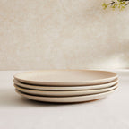 Dusklia - Alfredo Speckled Stoneware Set of 4 Dinner Plates - Natural