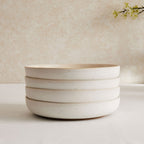 Dusklia - Alfredo Speckled Stoneware Set of 4 Pasta Bowls - Natural