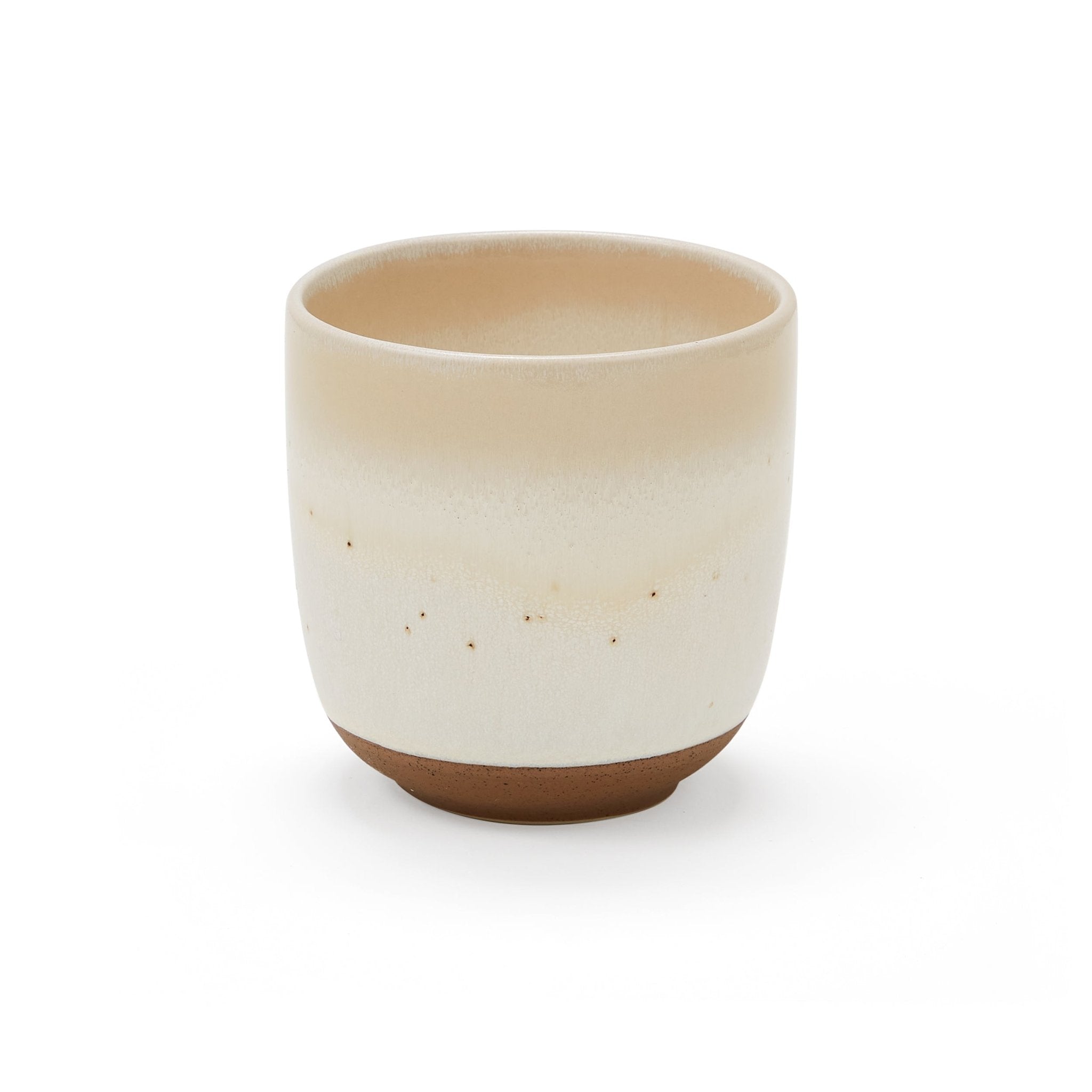 Dusklia - Alfredo Set of 2 Speckled Stoneware Handleless Coffee Mugs - Natural