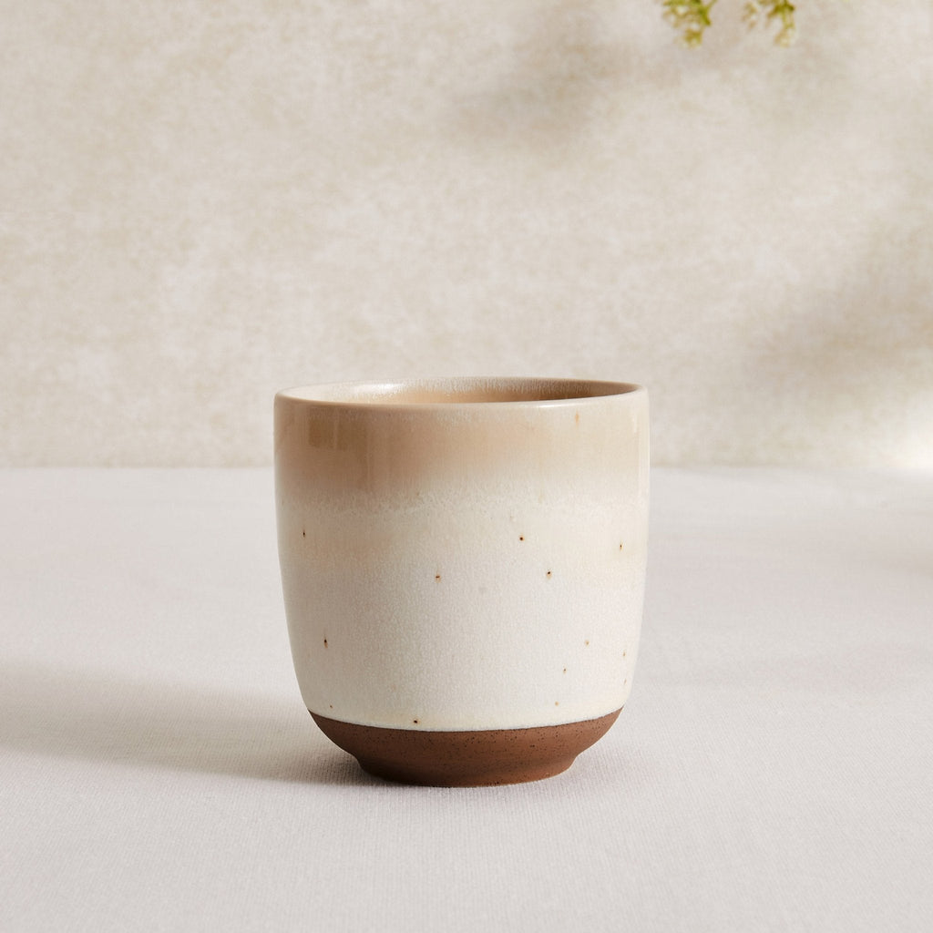 Dusklia - Alfredo Set of 2 Speckled Stoneware Handleless Coffee Mugs - Natural