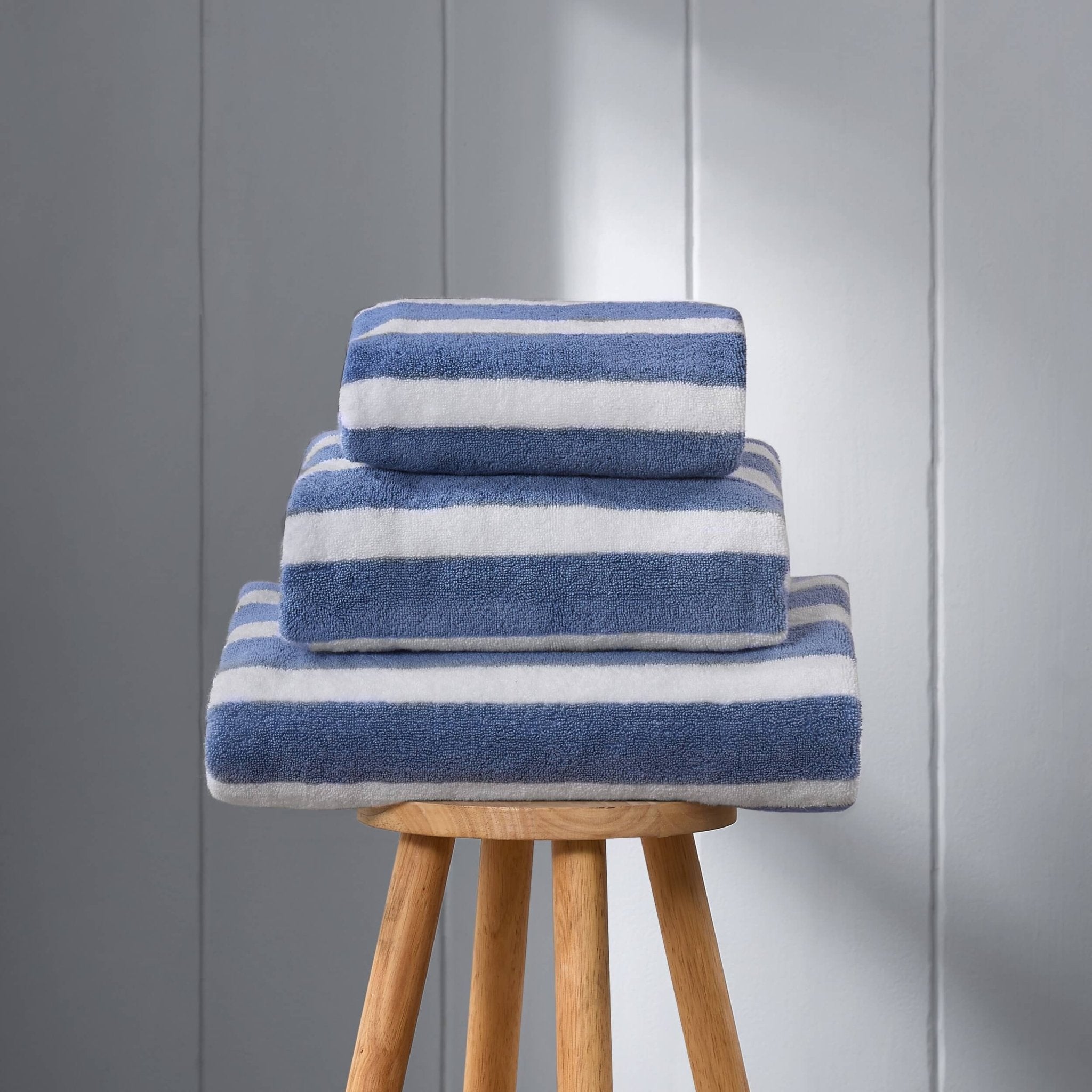 Dusklia - Algarve Luxury Stripe Towel Collection - French Blue