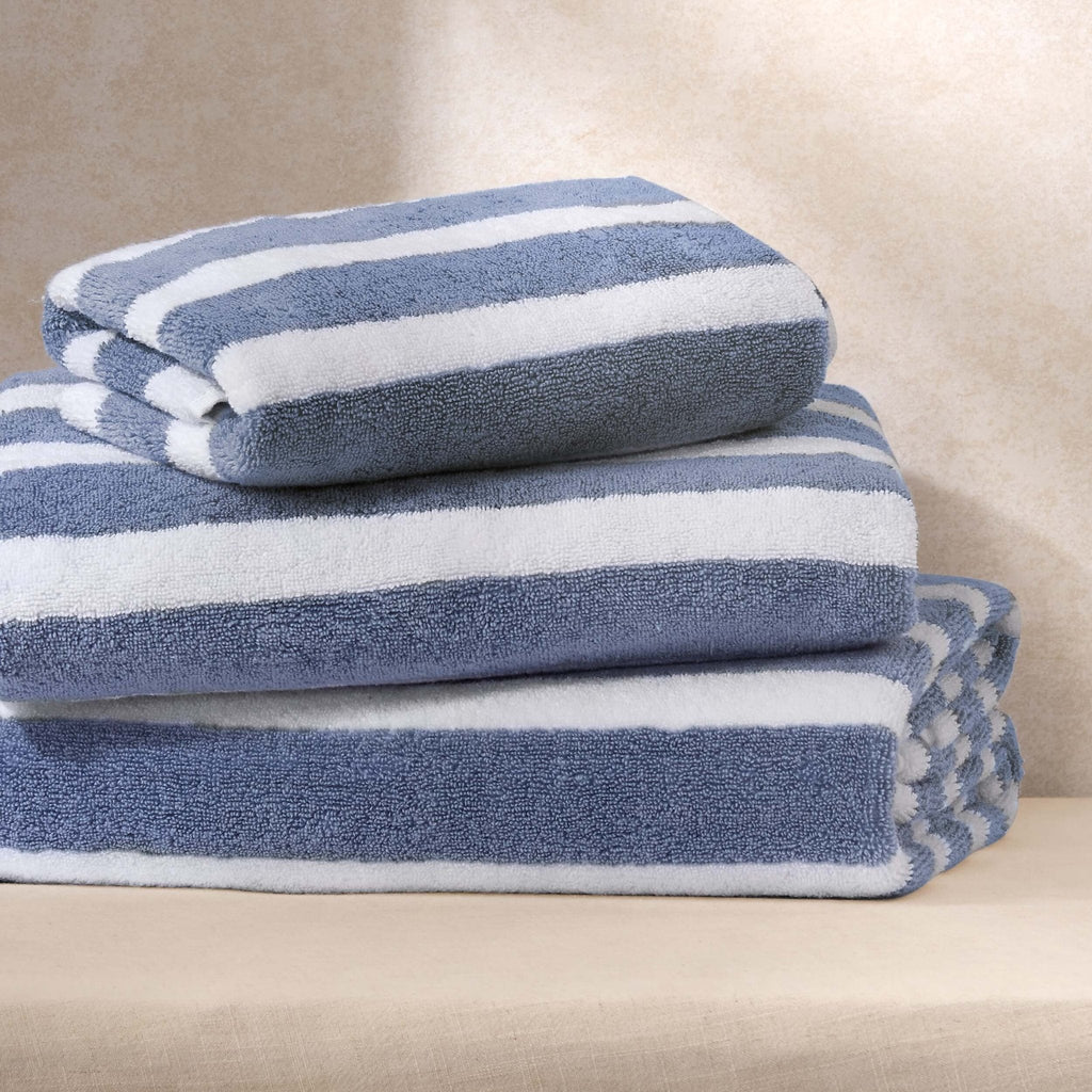Dusklia - Algarve Luxury Stripe Towel Collection - French Blue