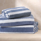 Dusklia - Algarve Luxury Stripe Towel Collection - French Blue