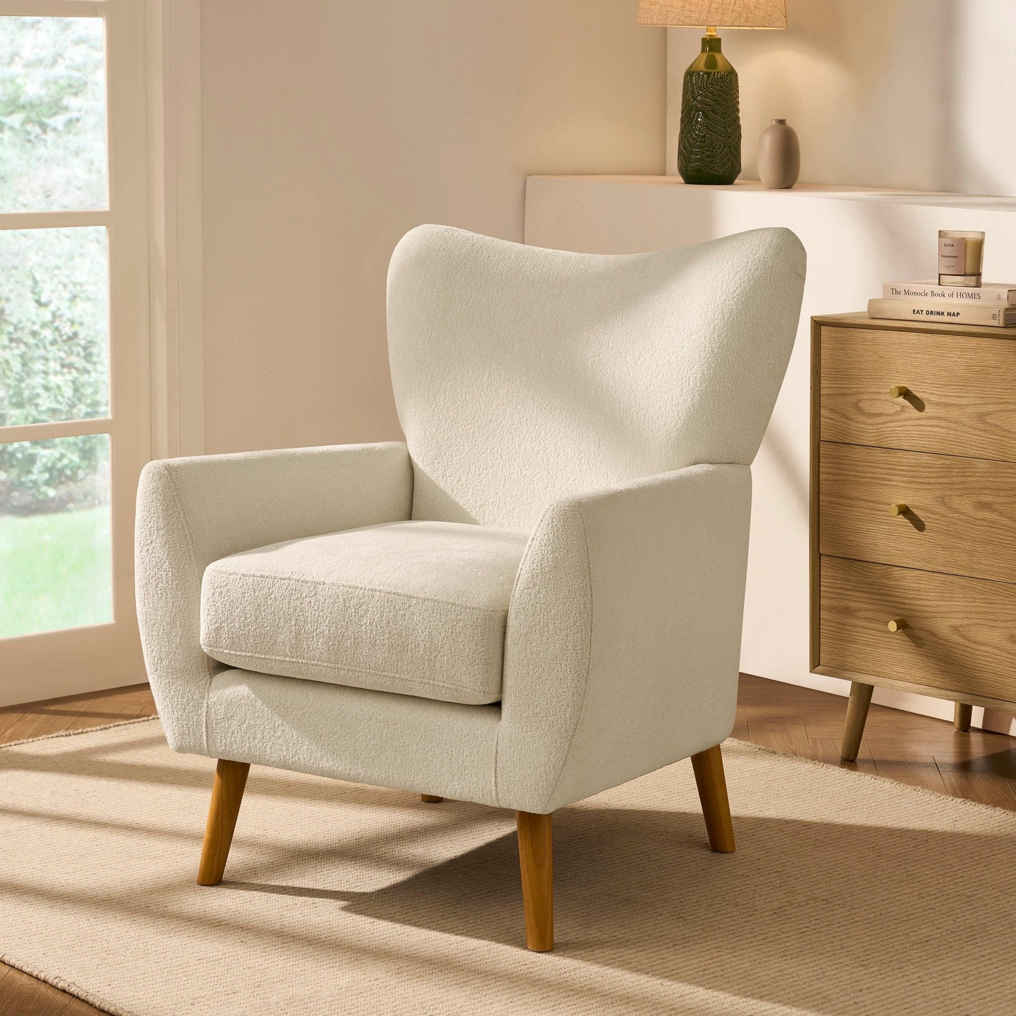 Dusklia - Alia Accent Chair - Chenille Ecru
