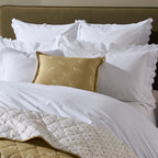 Dusklia - Alice Lace Border 200 Thread Count Oxford Cushion Cover - White