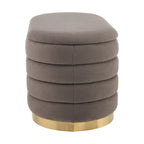 Dusklia - Almondbury Panelled Ottoman and Stool Set - Taupe