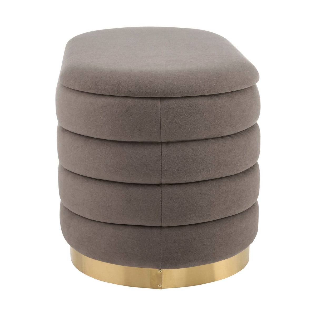 Dusklia - Almondbury Panelled Ottoman and Stool Set - Taupe