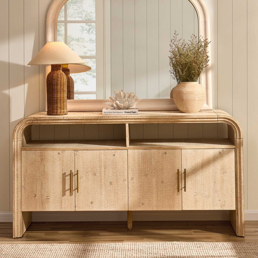 Dusklia - Alora 4 Door Sideboard - Washed Wood