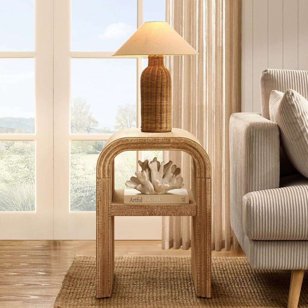 Dusklia - Alora Side Table- Washed Wood
