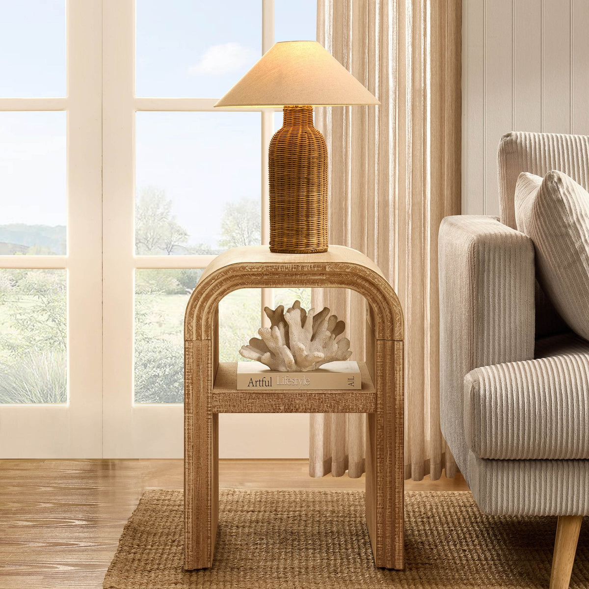 Dusklia - Alora Side Table- Washed Wood