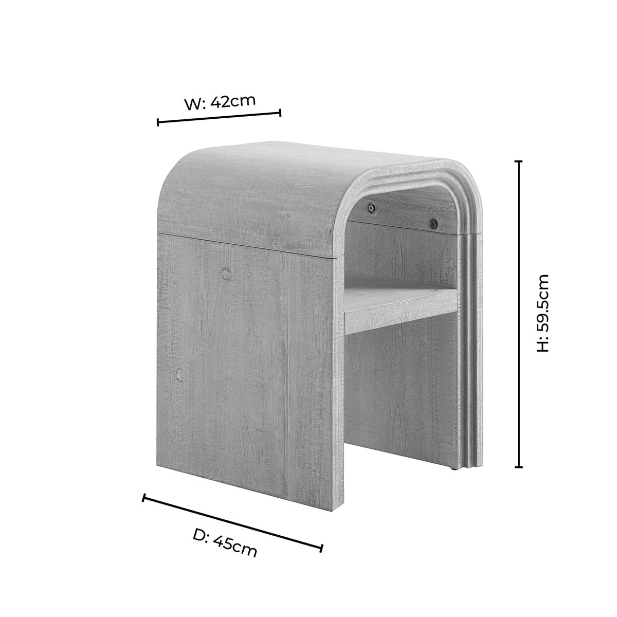 Dusklia - Alora Side Table- Washed Wood