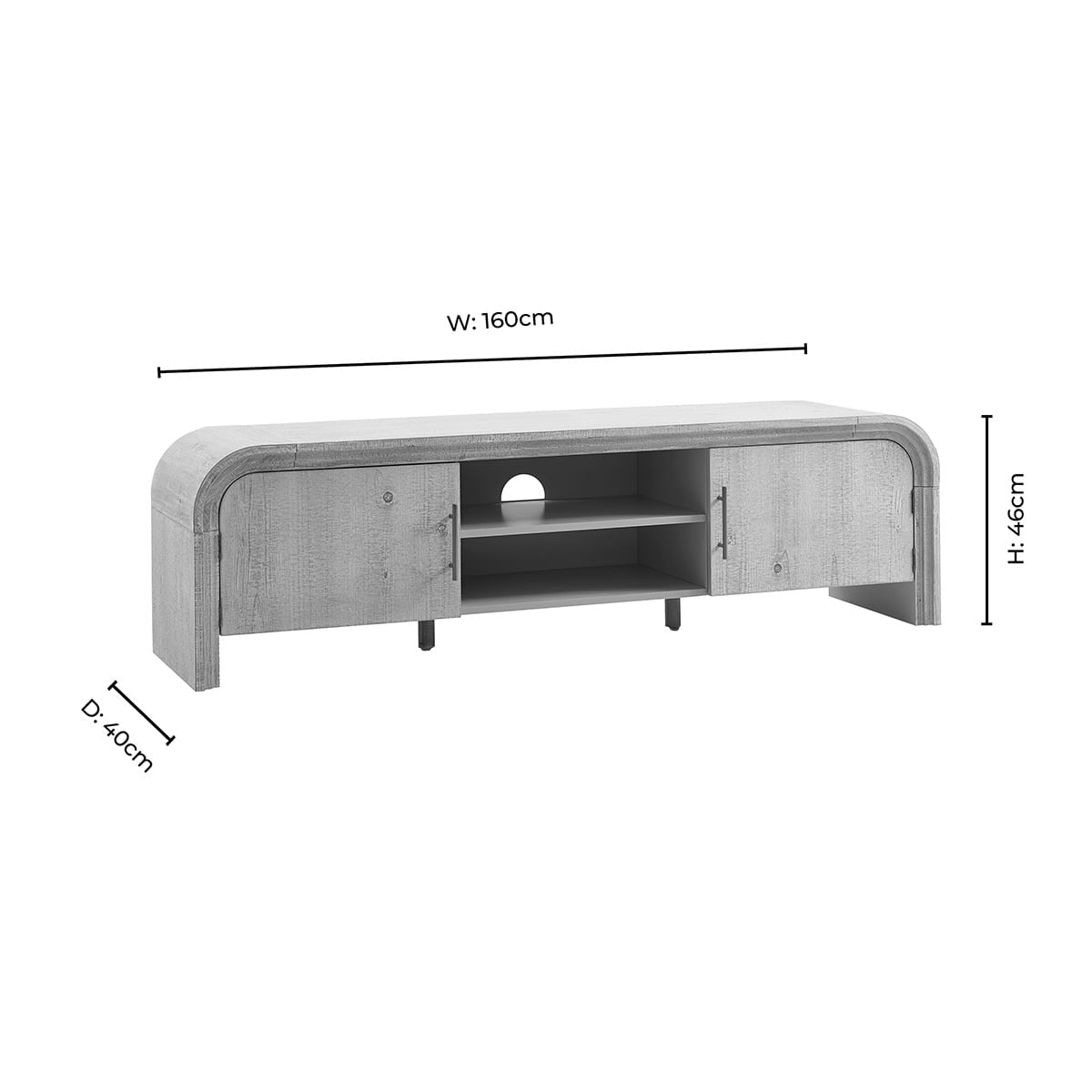 Dusklia - Alora Tv Unit for TVs up to 60- Washed Wood