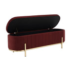 Dusklia - Altrincham Panelled Storage Ottoman - Rust
