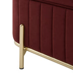 Dusklia - Altrincham Panelled Storage Ottoman - Rust