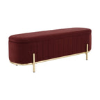 Dusklia - Altrincham Panelled Storage Ottoman - Rust