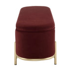 Dusklia - Altrincham Panelled Storage Ottoman - Rust