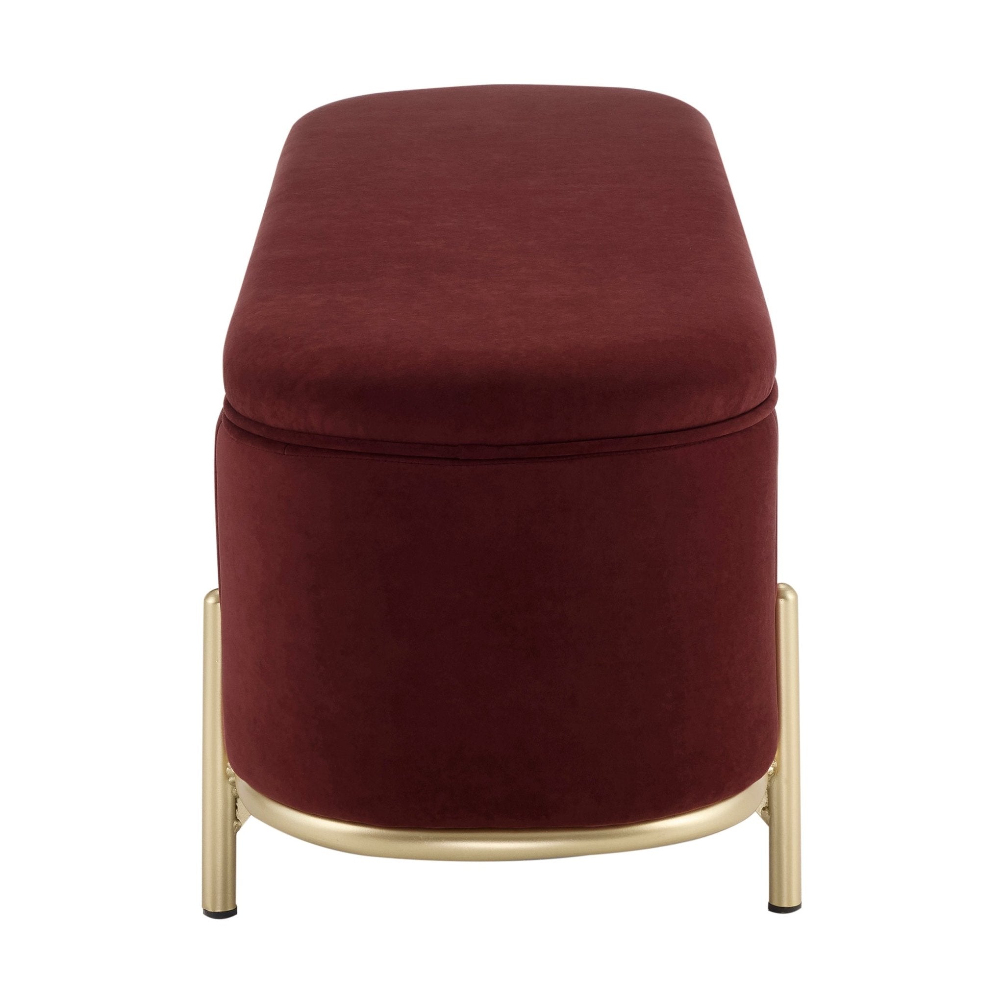 Dusklia - Altrincham Panelled Storage Ottoman - Rust
