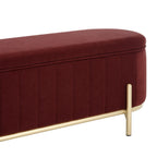Dusklia - Altrincham Panelled Storage Ottoman - Rust