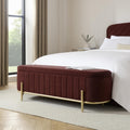 Dusklia - Altrincham Panelled Storage Ottoman - Rust