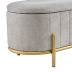 Dusklia - Altrincham Storage Ottoman - Chenille Light Grey
