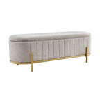 Dusklia - Altrincham Storage Ottoman - Chenille Light Grey