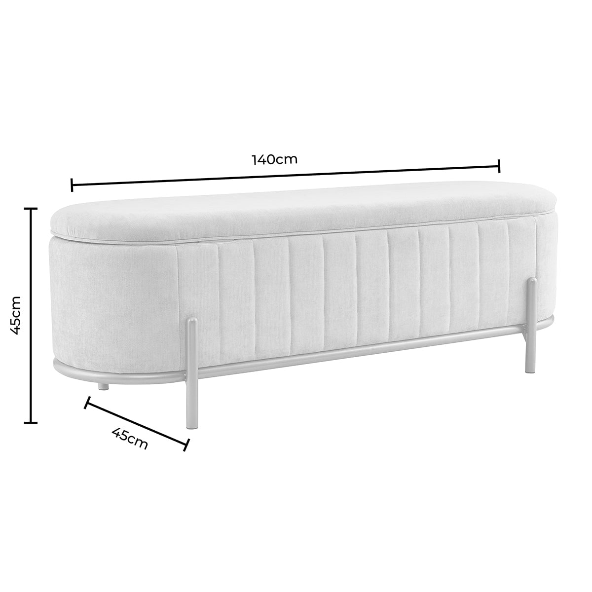 Dusklia - Altrincham Panelled Storage Ottoman - Rust