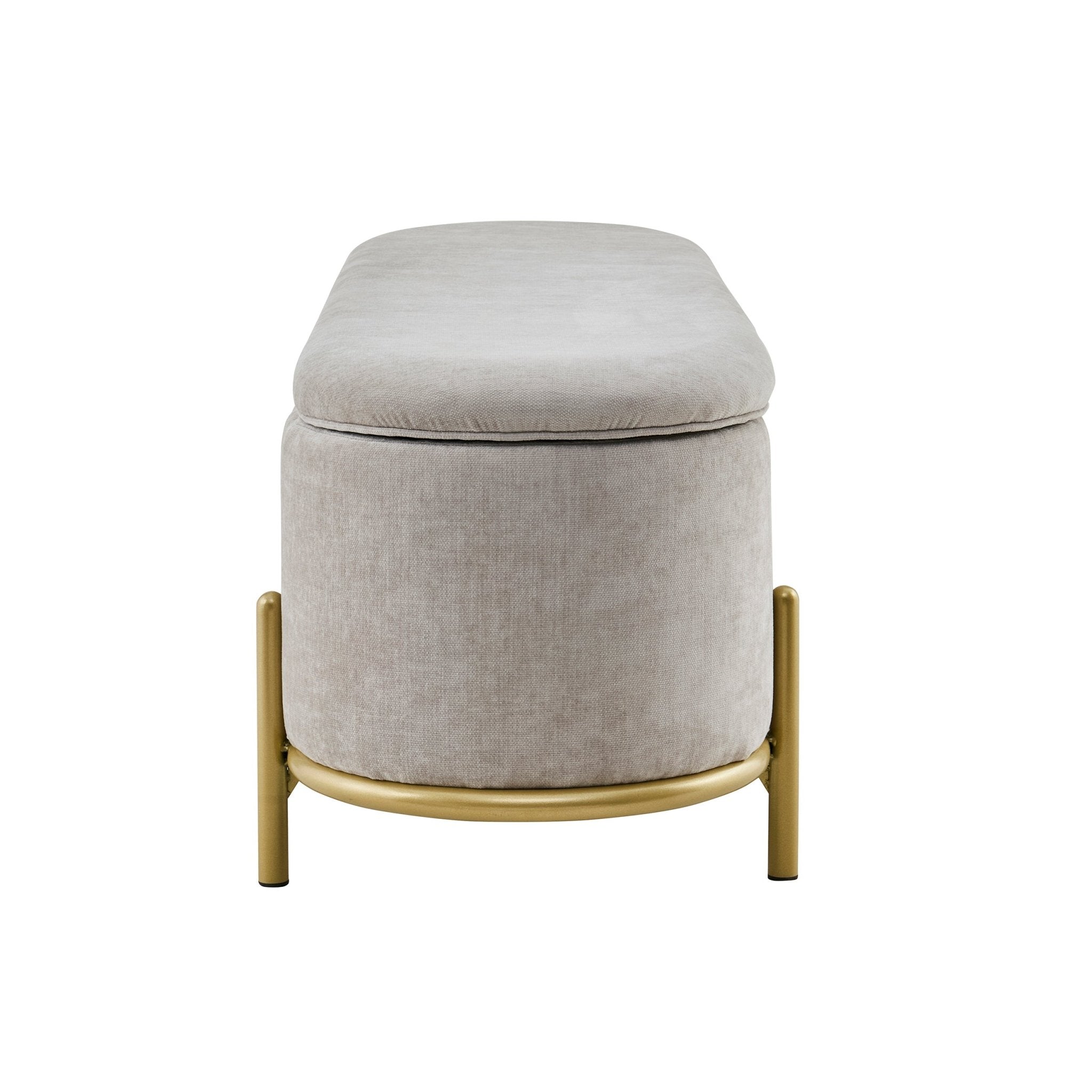 Dusklia - Altrincham Storage Ottoman - Chenille Light Grey