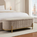 Dusklia - Altrincham Storage Ottoman - Chenille Light Grey