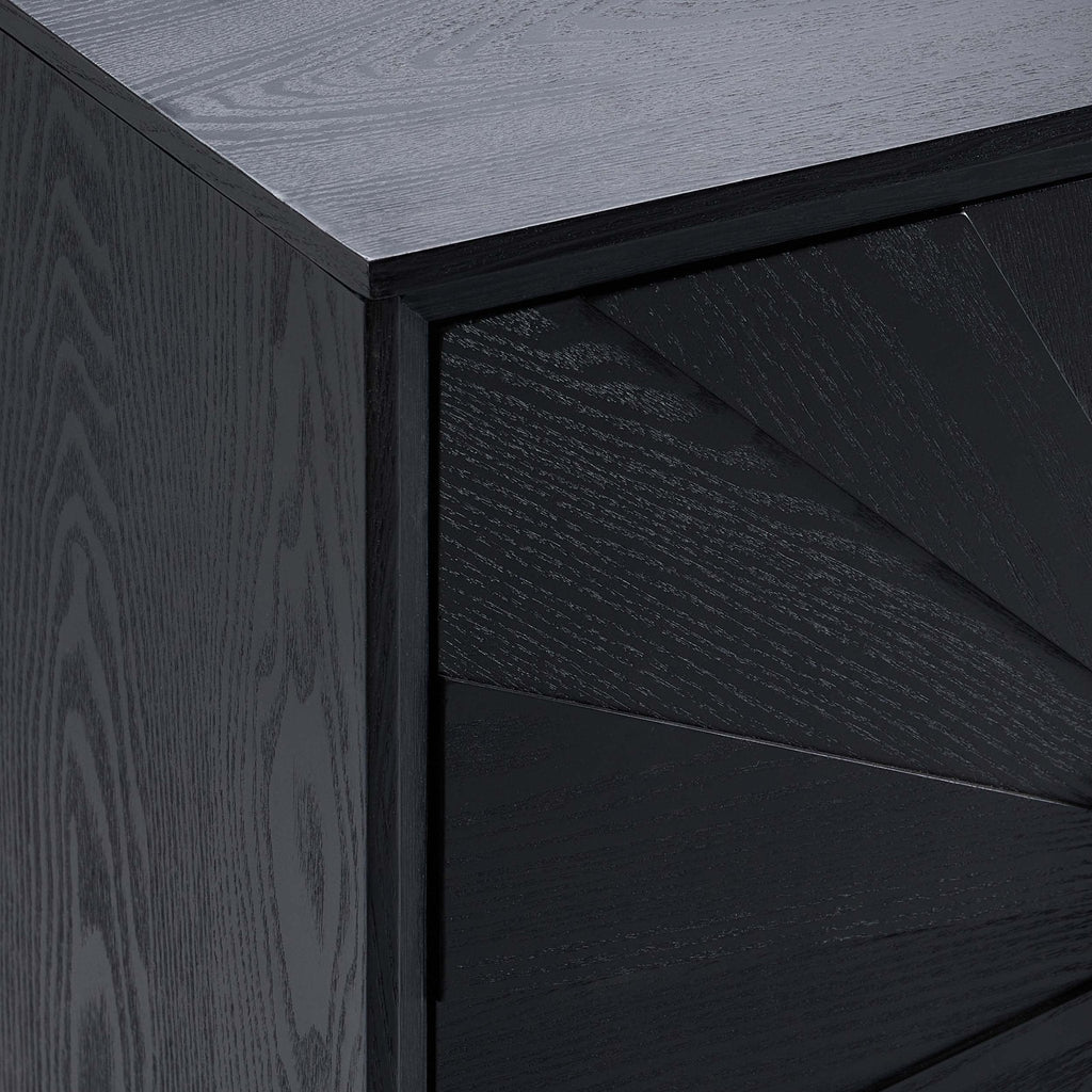 Dusklia - Amaya Ash 4 Door Sideboard - Black