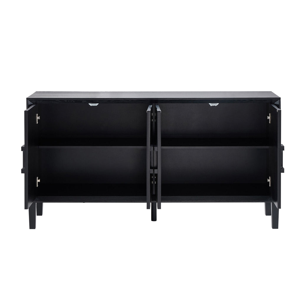Dusklia - Amaya Ash 4 Door Sideboard - Black