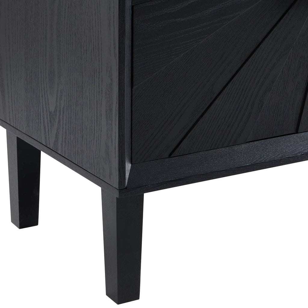 Dusklia - Amaya Ash 4 Door Sideboard - Black