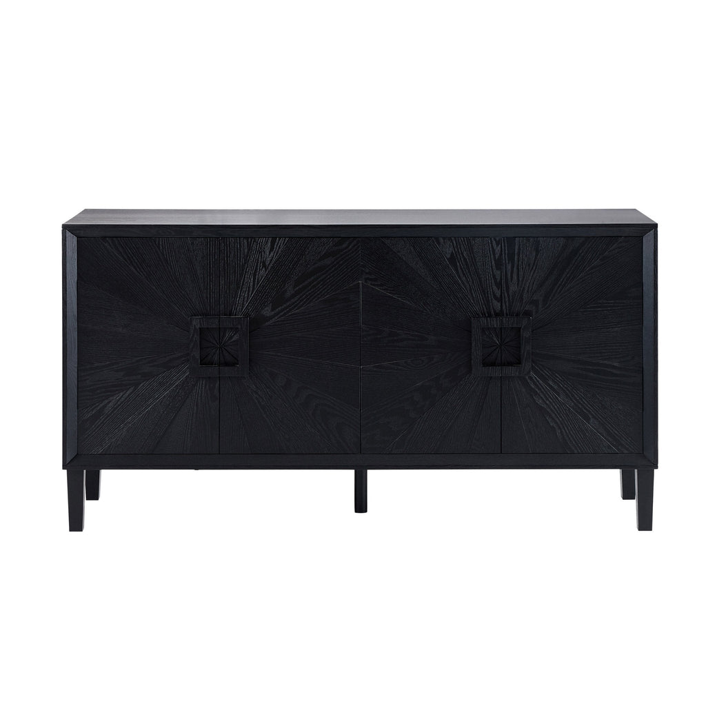 Dusklia - Amaya Ash 4 Door Sideboard - Black