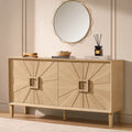 Dusklia - Amaya Ash 4 Door Sideboard - Light Wood