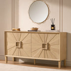 Dusklia - Amaya Ash 4 Door Sideboard - Light Wood