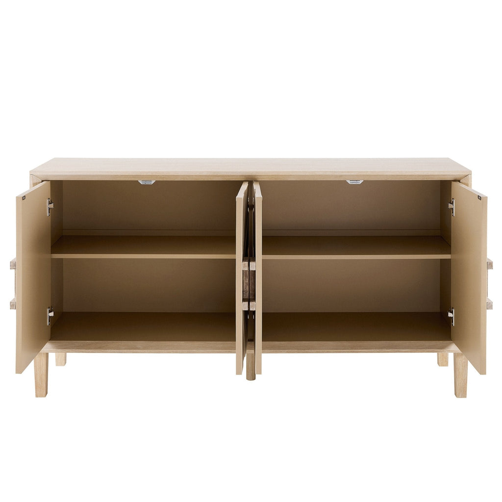 Dusklia - Amaya Ash 4 Door Sideboard - Light Wood