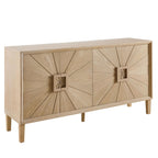 Dusklia - Amaya Ash 4 Door Sideboard - Light Wood