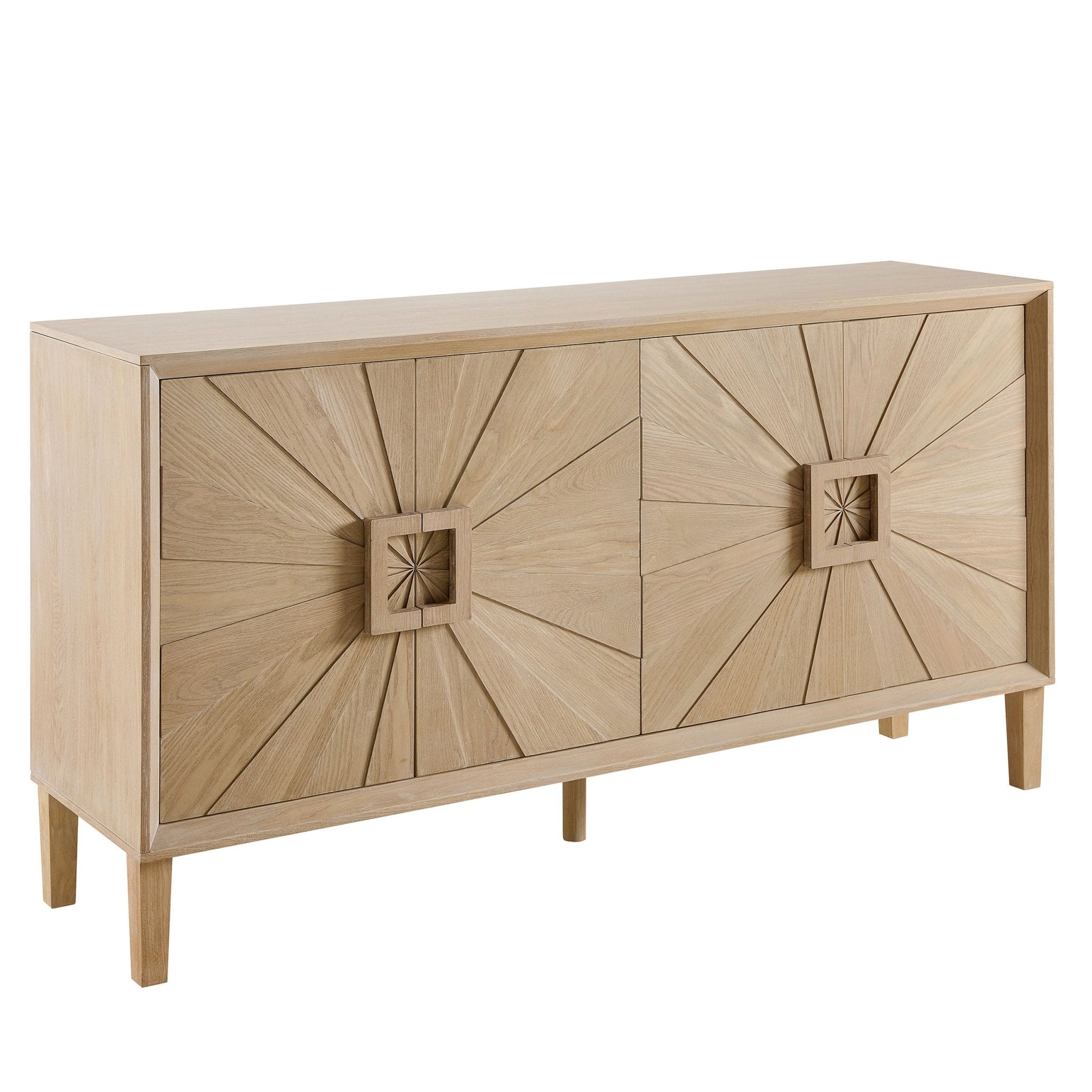 Dusklia - Amaya Ash 4 Door Sideboard - Light Wood