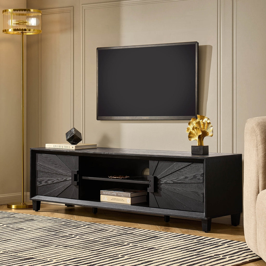 Dusklia - Amaya Ash Tv Unit for TVs up to 65 - Black