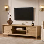 Dusklia - Amaya Ash Tv Unit for TVs up to 65- Light Wood